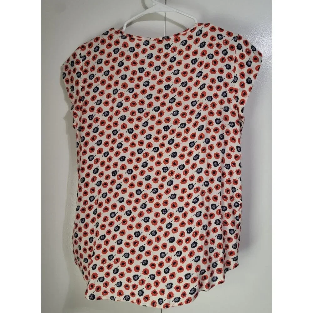 Boden Women's Pleat Front Keyhole Floral Print Blouse SZ 6 Viscose - Picture 2 of 7